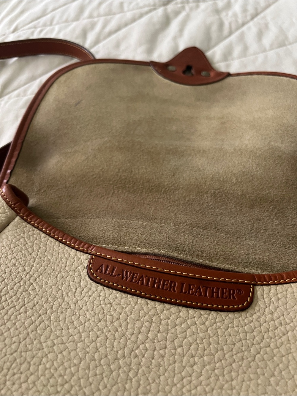 DOONEY & BOURKE Vintage 90's Cavalry Trooper Bag ivory / brown - Picture 13 of 16